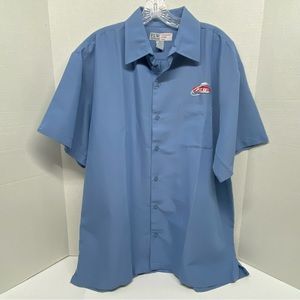 FLW Outdoors Short Sleeve Blue Button Up Size XL Tournament Quality Gear Fishing